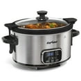 thumbnail image 6 of Sunvivi 4QT Programmable Slow Cooker with Locking Lid, Removable Ceramic Pot, 3 Heating Settings & Timer, Stainless Steel, Silver, 6 of 10