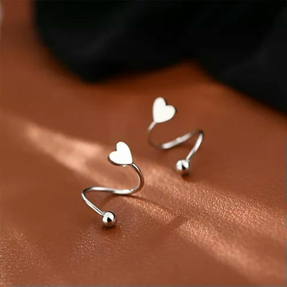 GKNET 2pcs Stainless Steel Spiral Twisted Lip Ring Tongue Piercing Heart Star Ear WY4-A2