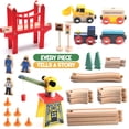 thumbnail image 2 of Juego de trenes de madera Play22 de 38 piezas para niños de 2 a 4 años, 2 of 7