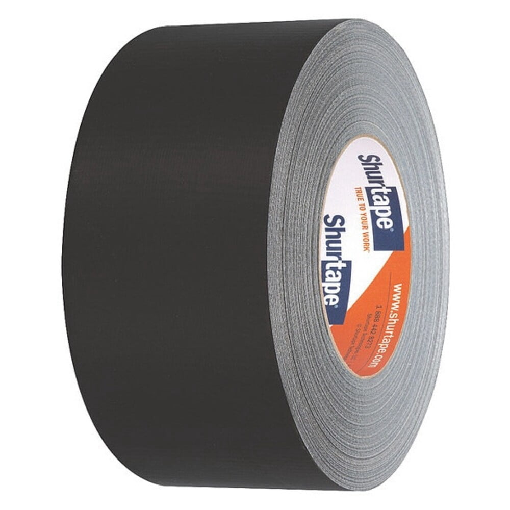 Shurtape Duct Tape,Black,2 13/16inx60 yd,PK16 PC 618 BLK-72mm x 55m-16 rls/cs
