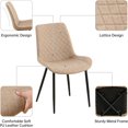 thumbnail image 5 of NORDICANA 37" Round Dining Table Set, Mid Century Modern Round Dining Table for 4 Person, Coffee Table for Kitchen Dining Room, Office, Save Space (1 Table with 4 Beige Chairs), 5 of 9