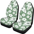 thumbnail image 5 of Uourmeti Green Floral Car Seat Covers 3 Pieces, Car Seat Cover Full Set Polyester Softy Interior for Cars Sedans Truck, 5 of 10