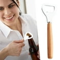 thumbnail image 2 of Matoen Stainless Steel Bottle Opener with Wooden Handle, 2 of 9