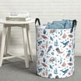 thumbnail image 6 of Rateoe Undersea Animals Pattern Round Laundry Hamper Basket, Tall Hamper Basket for Blanket Storage, Nursery Clothes Hamper for Laundry in Bedroom and College Dorm-Medium, 6 of 6