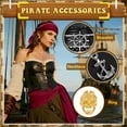 thumbnail image 5 of Alaiyaky 7 Pcs Pirate Accessories Set, Adult Captain Costume, Pirate Headscarf, Earrings,Ring,Eye Patch,Necklace,Bracelet,Hip Scarf for Halloween Cosplay Party, 5 of 7