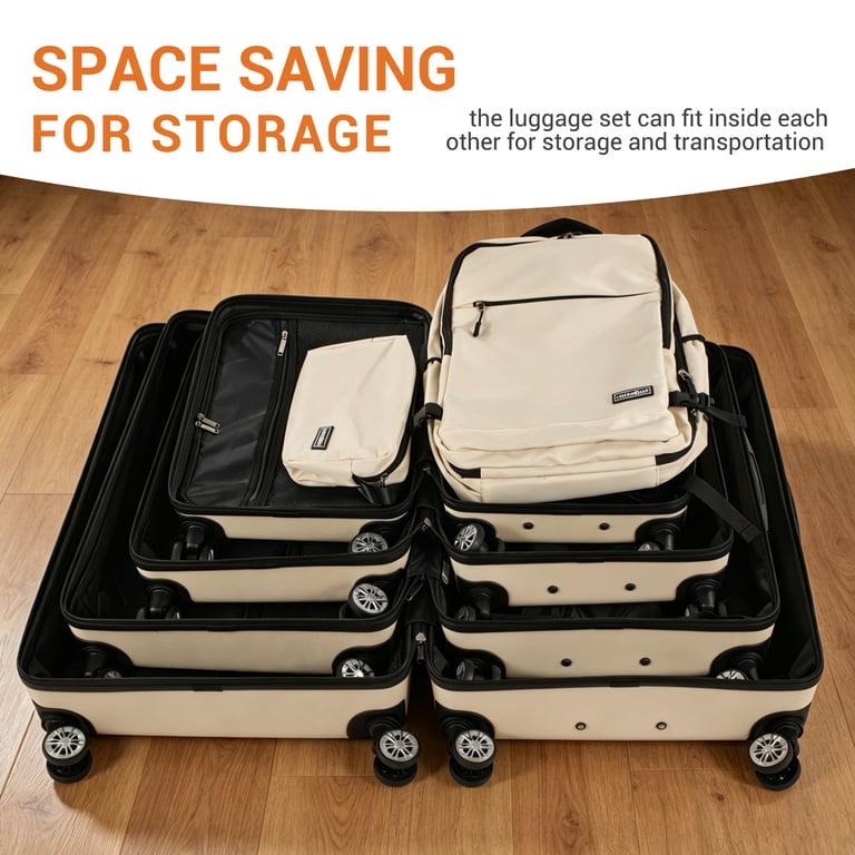 Tripcomp 3-Piece Hardside Luggage Set, Lightweight, TSA Lock