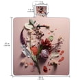 thumbnail image 2 of Fragmented Flowers Canvas Picnic Mat - Waterproof Outdoor Blanket for Picnics, Beach, Camping - Large Size, Portable and Durable Mat with Carry Strap and Corner Pockets for Stakes, 2 of 6