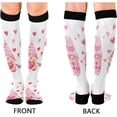 thumbnail image 2 of FREEAMG High Elasticity Compression Socks, High Knee Socks Adult Universal Leisure Relieve Fatigue,Cute Valentine's Day Gnomes Travel Daily with Running (2 Pair), 2 of 7