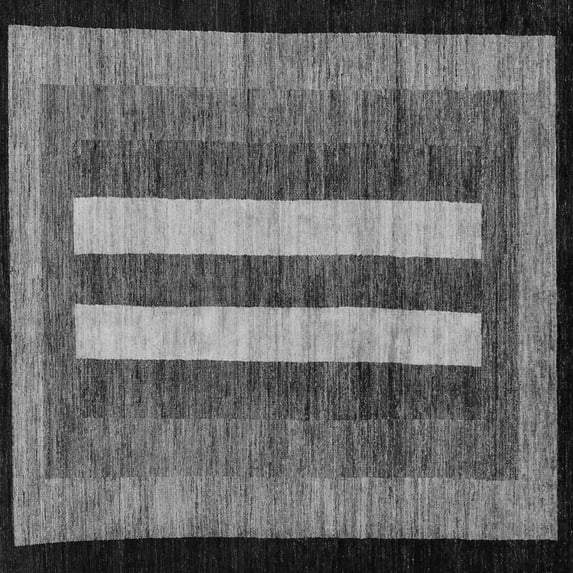 Ahgly Company Indoor Square Abstract Gray Modern Area Rugs, 8' Square