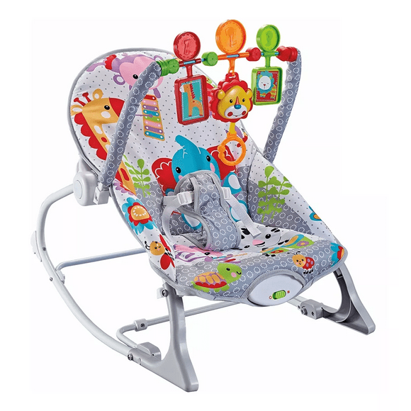 Rocker Silla Vibradora Mecedora De Bebe Musical Con Juegos Gris