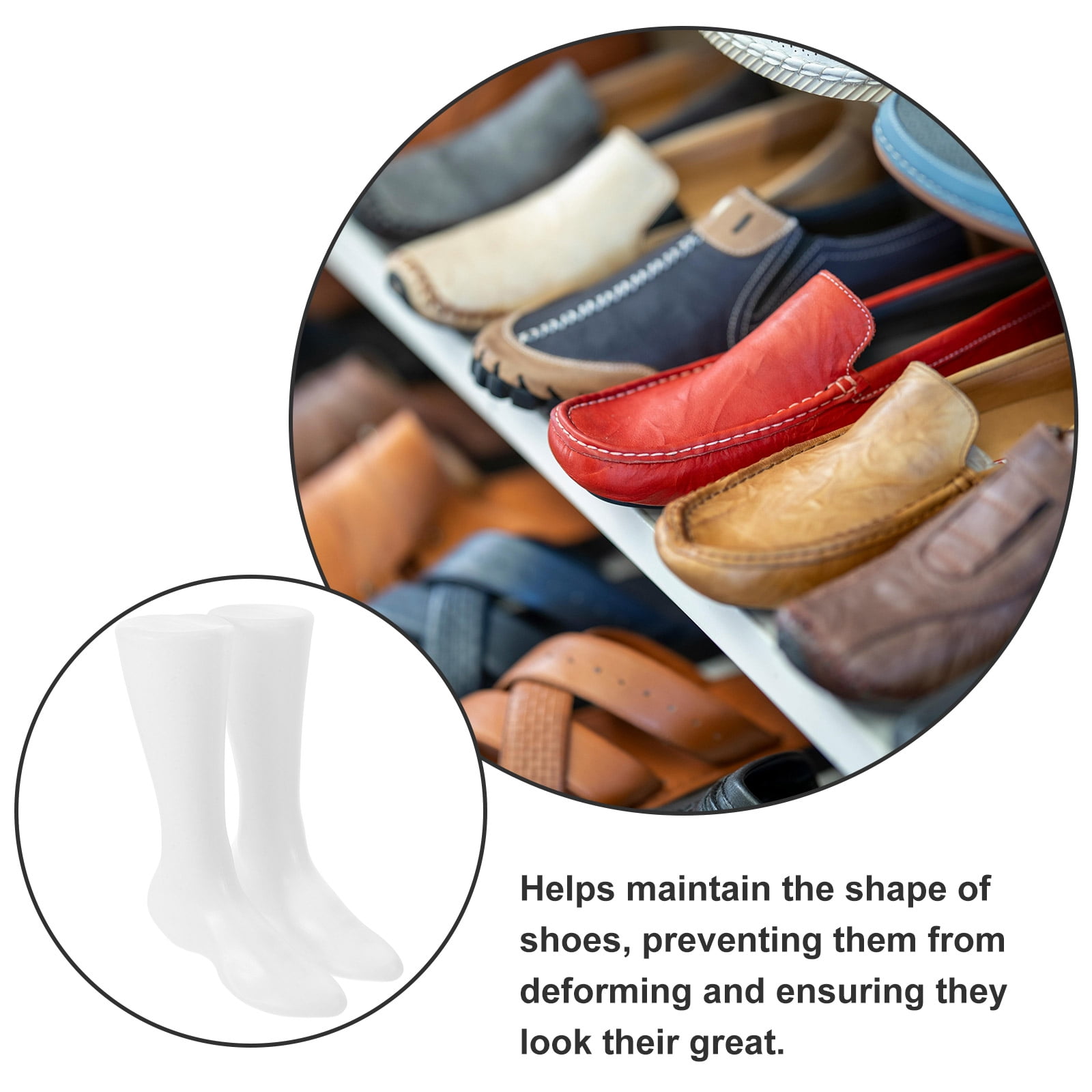 UPOUART Set of 2 White Plastic Foot Mannequins for Sock Display, Shoe Photography, Retail Presentation and Store Use