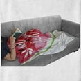 thumbnail image 6 of Saying Soft Flannel Fleece Throw Blanket, Watercolor Style Watermelon Slice with Eat Feel Text, Cozy Plush for Indoor and Outdoor Use, 50" x 70", Pink Black, by Ambesonne, 6 of 6