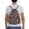 thumbnail image 2 of Kdxio Colorful Pineapples1 Print Drawstring Backpack Bag,Waterproof Draw String Back Sack, Gym Drawstring Bags Swim Bag For Unisex, 2 of 9
