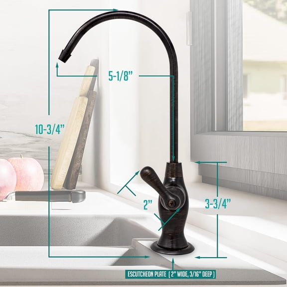 Non-airgap RO Faucet Reverse Osmosis Drinking Water Filtration System Water Dispenser Spout (Venetian Bronze)
