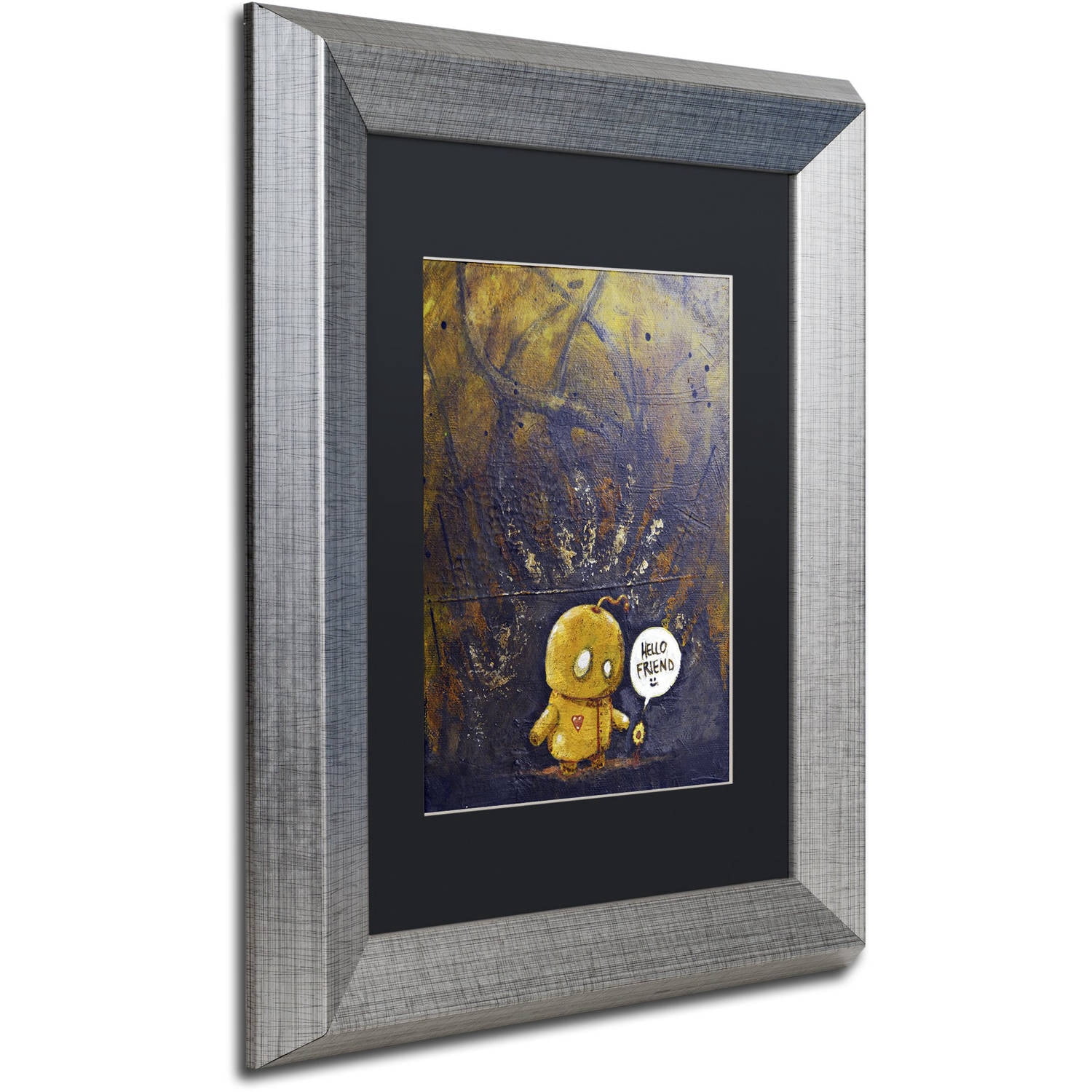 Trademark Fine Art 'Hello Friend' Canvas Art by Craig Snodgrass, Black Matte, Silver Frame