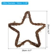 thumbnail image 2 of Uxcell Star Rattan Wreath, 2Pcs 25CM Christmas Natural Vine Branch Wreath Garland Floral Ring Hoop, Brown, 2 of 7