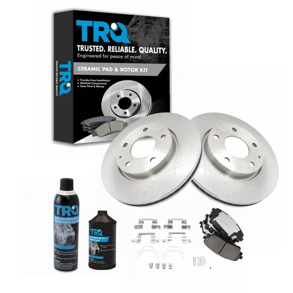 TRQ Brake Pads & Rotors Cleaner & Fluid Kit Fits 2019-2021 Mazda 3 BKA20682