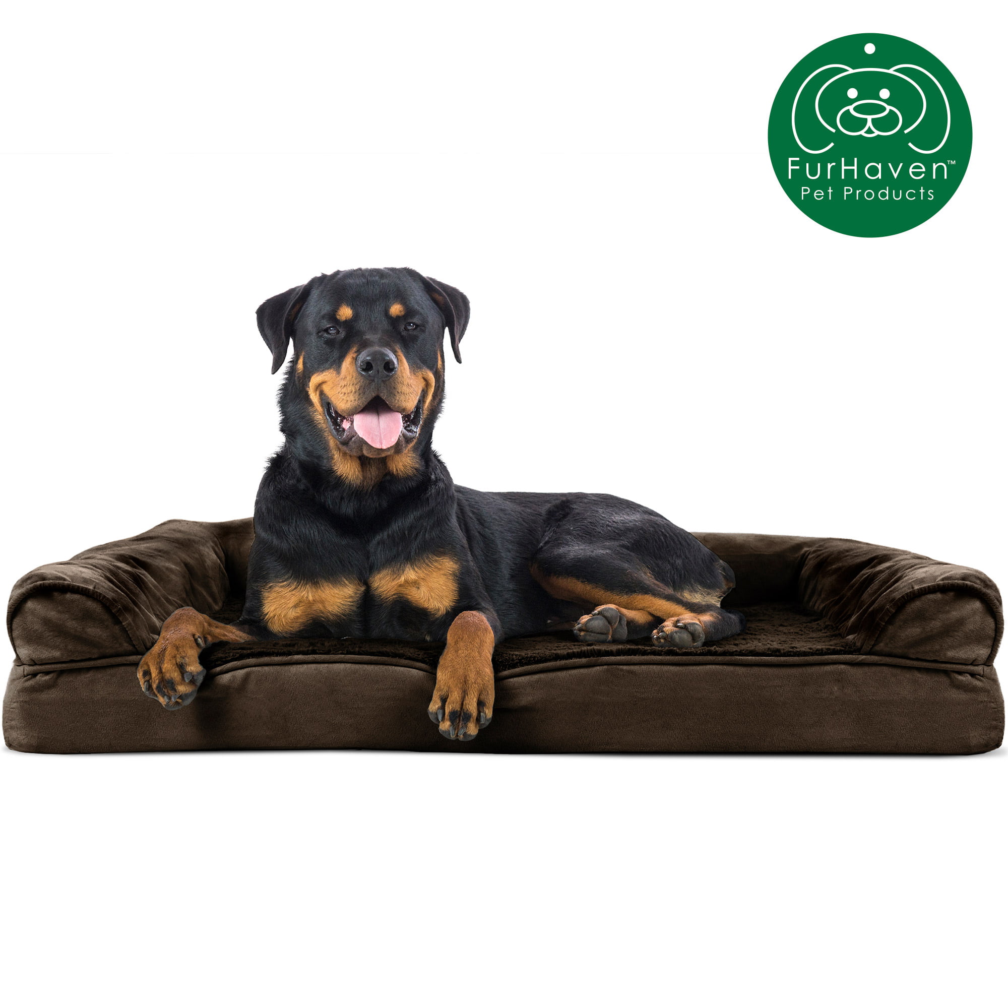Available in Multiple Colors & Styles Orthopedic Sofa-Style Traditional Living Room Couch Pet Bed w/ Removable Cover for Dogs & Cats Furhaven Pet Dog Bed 