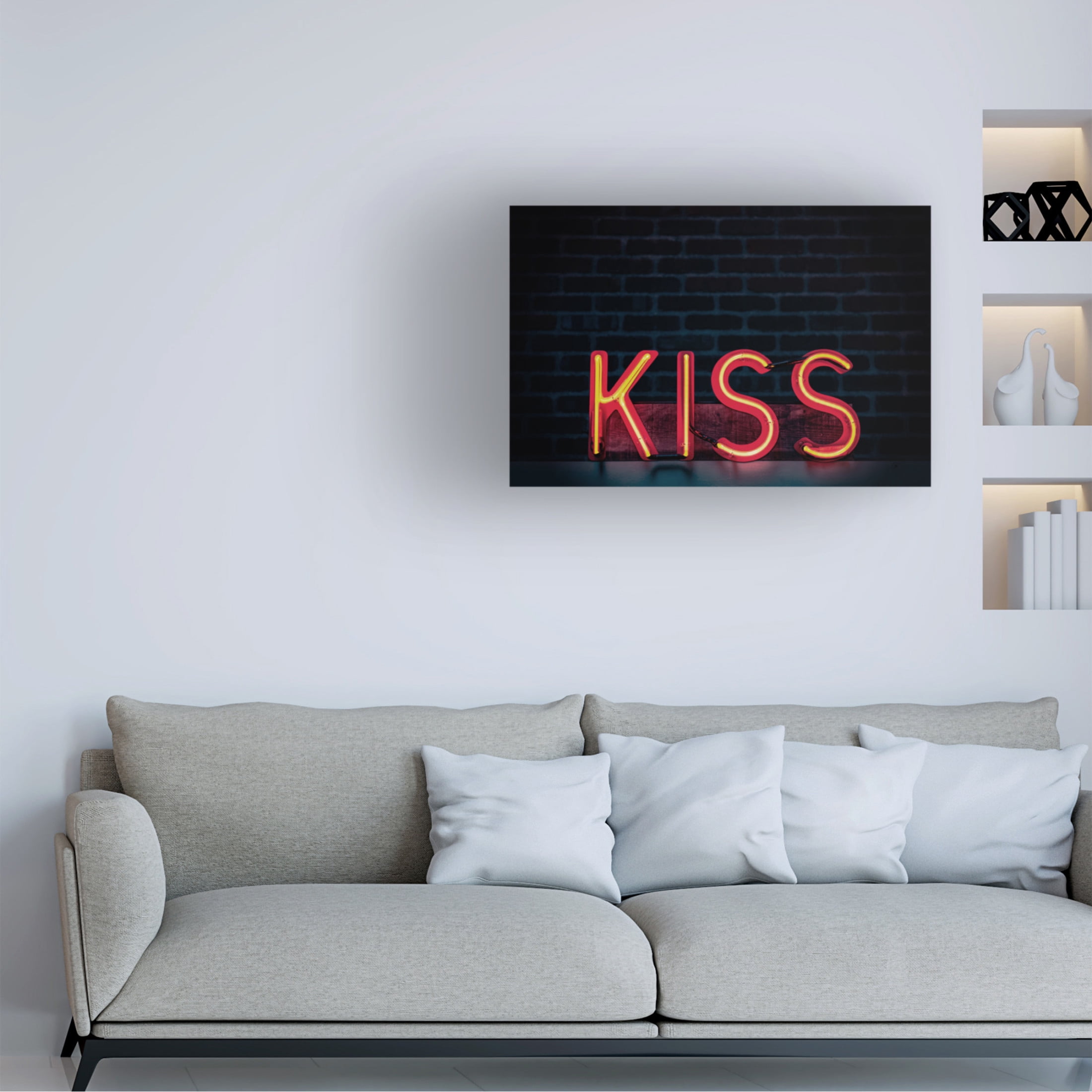 Trademark Fine Art Tim Mossholder Kiss In Neon Canvas Wall Art