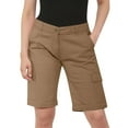 thumbnail image 4 of ZQUUVOU Women's Hiking Cargo Short Summer Solid Color Waistband Shorts with Pocket(Khaki,L), 4 of 8