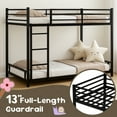 thumbnail image 5 of Alvantor Metal Bunk Bed Twin over Twin for Kids Adults, Low Bunk Bed with Guardrails and Ladder for Bedroom Black, 5 of 8