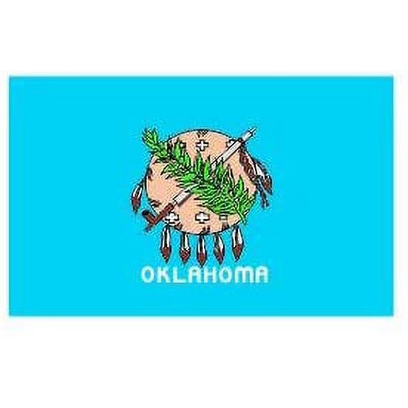 Pair of Oklahoma State Flag Funny Hard Hat/Helmet Vinyl Decal Sticker