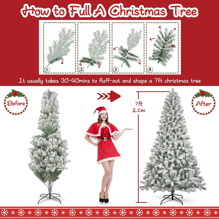 iFanze 7ft Pre-Lit Blue Artificial Christmas Tree with 200 Warm