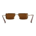 thumbnail image 4 of Pimp Luxury Rectangle Metal Jewel Side Visor Fashion Sunglasses Gold Brown, 4 of 5