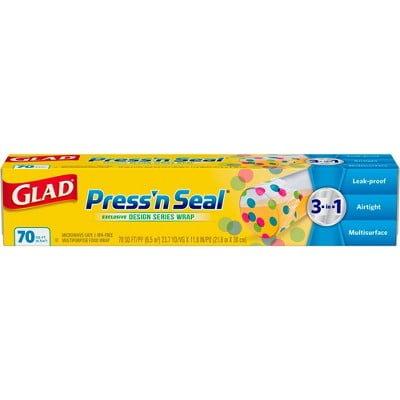 Glad Press N Seal Plastic Food Wrap Roll Designer Series 70 Sq Ft Walmart Com Walmart Com