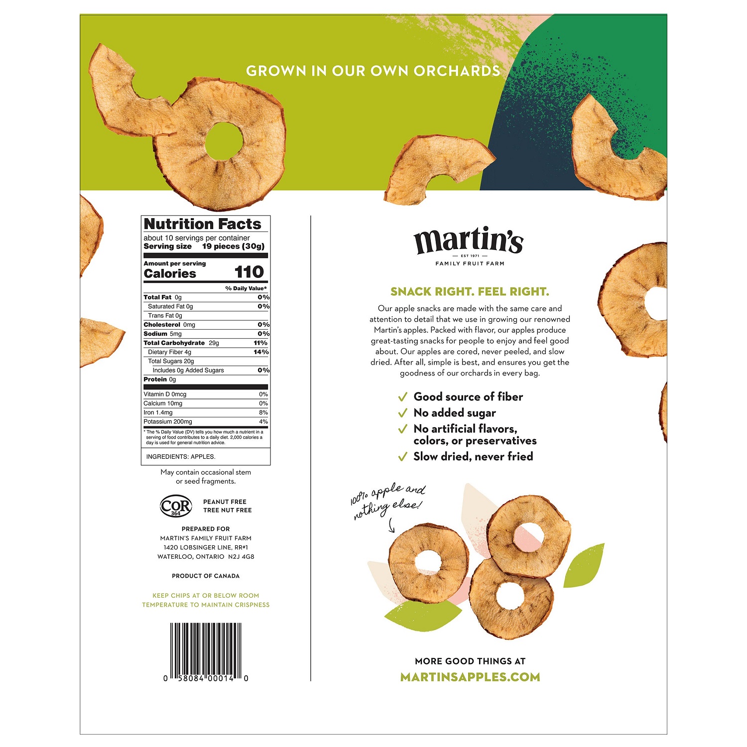 Martin's Crispy Apple Chips, 10.6 Ounce