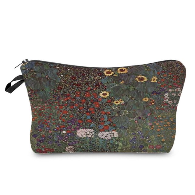 Neceser de viaje para mujer, bolsa de cosméticos personalizable a la moda, lágrimas y bolsas de maquillaje con estampado de pintura al óleo de Gustav Klimt, informal qiuyongming unisex