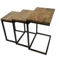 thumbnail image 4 of Electra 3 Piece Nesting Table Set - Electrified Wood - Brass - Indstrial Iron, 4 of 7