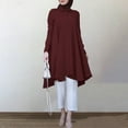 thumbnail image 3 of Neinkie Women's Oversized Linen Shirts Blouses Tops Long Sleeve High Low Button Up Shirts, 3 of 7