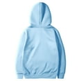 thumbnail image 5 of Men Casual Hoodies With Pocket Solid Color Drawstring Leather Label Comfortable Loose Trendy Sweatshirt For Daily Wear,Light Blue,Xxl, 5 of 5