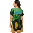 thumbnail image 2 of Bixox farmer working with tractor at field Pattern Women's Nightgown, Soft & Breathable Sleepwear, Round Neck Knee-Length Pajama Dress,Loungewear for Home & Sleep, 2 of 7