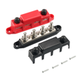 thumbnail image 1 of Bus Bar 12V 300A Power Distribution Block 4 X 3/8In Studs 12V Automotive Marine Battery Busbar Terminal Block with Cover, 1 of 5