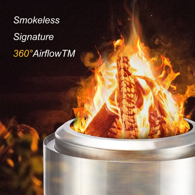 ZUNMOS 7 inch Portable Tabletop Fire Pit - Dual Fuel, Smokeless