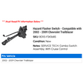 thumbnail image 2 of Hazard Flasher Switch - Compatible with 2002 - 2009 Chevy Trailblazer 2003 2004 2005 2006 2007 2008, 2 of 2
