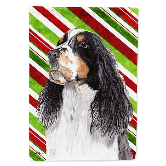 Carolines Treasures SC9321-FLAG-PARENT Springer Spaniel Candy Cane Holiday Christmas Flag  multicolor