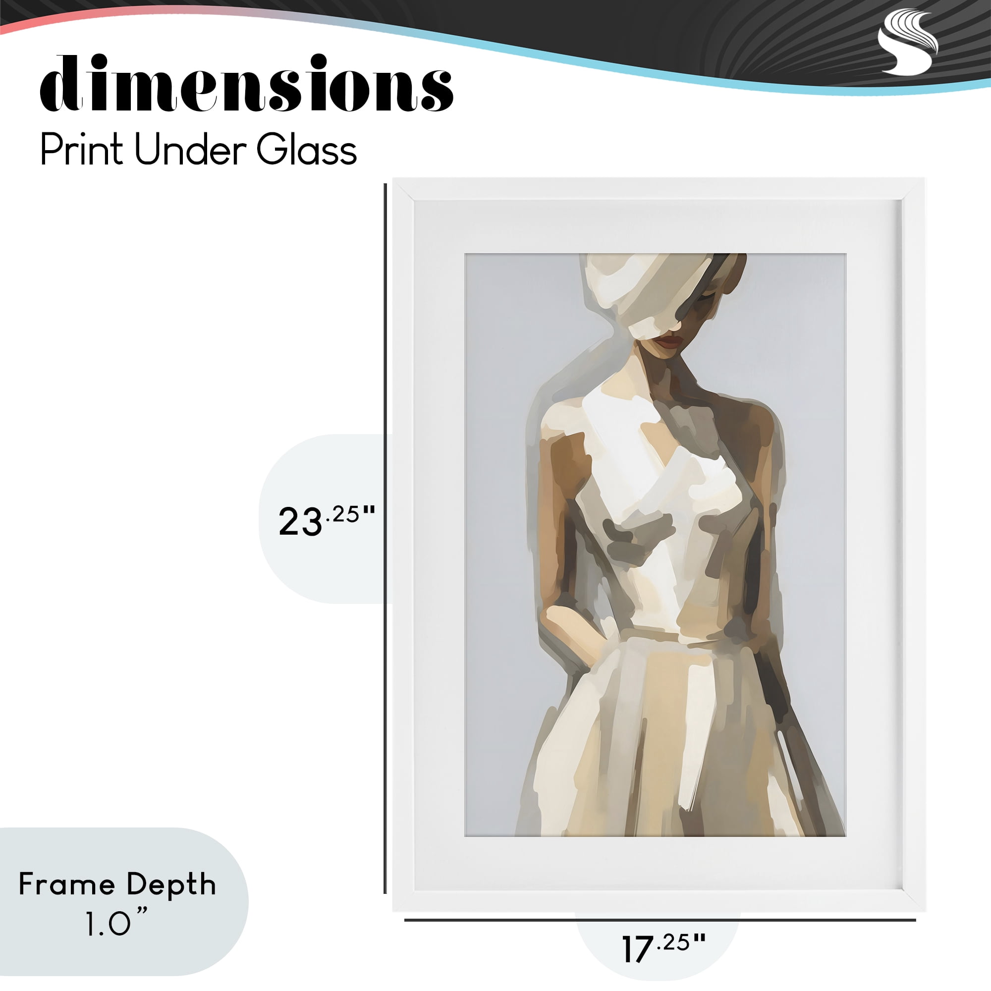 Stupell Industries Sophistication of the Muse White Framed Print Under Glass, design by Creative Studio