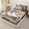thumbnail image 3 of Manfei Kawaii Camper Zipper Full Size Comforter Sets with Fitted Sheet and 2 Pillowcases,Cartoon Adventure RV Accessories Zipper Bedding Set,Brown White,Reversible, 3 of 7