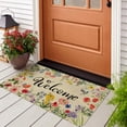 thumbnail image 2 of Spring Floral Decor Welcome Door Mat, Hello Summer Flower Home Decoration Non-Slip Indoor Outdoor Front Doormats Rug 17 x 30 Inch, 2 of 6