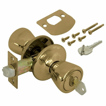 Brass Dummy Lockset - Ez-Flo 57504 Entry Lockset Economy Antique Brass - Clam