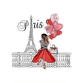 thumbnail image 3 of Women's Casual Fashion T-Shirt with Paris Eiffel Tower and Heart Balloons Print, Polyester Knit Fabric, Round Neck, Short Sleeve, Comfortable Summer Top, 3 of 8