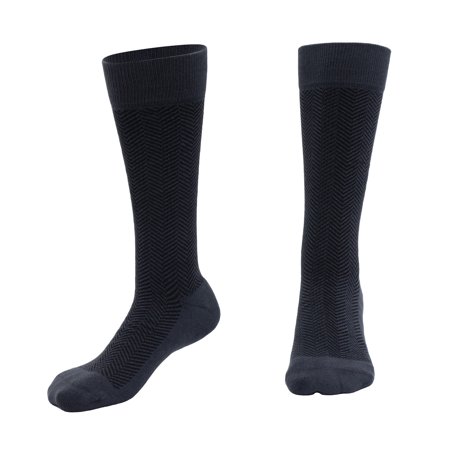 Graduated Compression Chevron Dress Socks for Men & Women | MDSOX 15-20 mmHg | (Dark Gray, XLarge) - Best Choice, Ideal for Everyday Use, Travel, Maternity Pregnancy, Nursing, Circulation & Recovery
