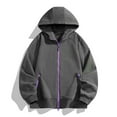 thumbnail image 2 of Mens Sweatshirt 2025 Sport Coats for Men Full Zip Long Sleeve Solid Casual Hooded Sweatshirts Jogger Hiking Jacket with Zipper Pockets, 2 of 4