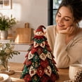 thumbnail image 5 of Christmas Patchwork Fabric Tree DIY Craft Kit,Plaid Quilted Tabletop Mini Tree Making Set With Doll Topper,Handmade Decor For Mantel,Table,Winter Holiday Home Decor A-Elf, 5 of 7