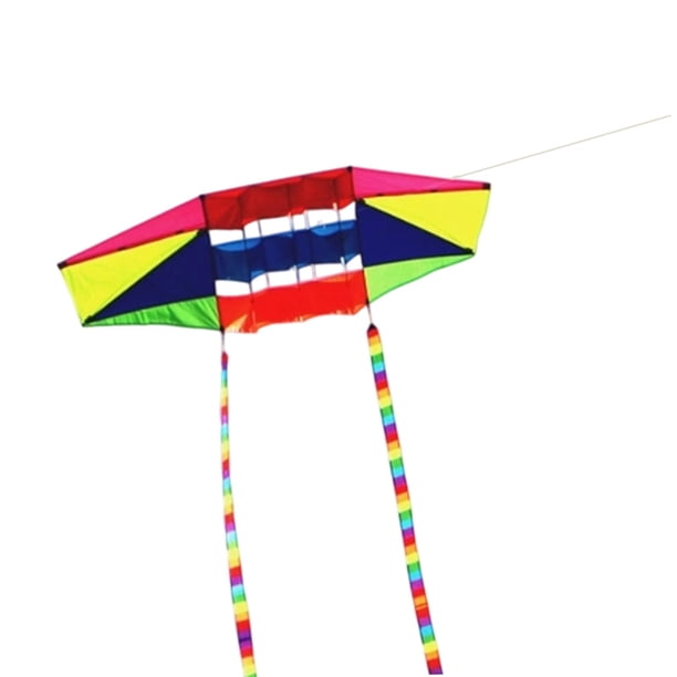 Cometa de juguete colorida, actividades de juegos al aire libre, fácil de volar, paracaídas de cola larga, cometa de una sola línea para surfe