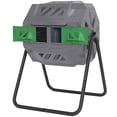 thumbnail image 1 of Dark Green Dual Chamber Tumbling Composter - 42.3 Gallon Outdoor Compost Bin with 360° Rotation & Sliding Doors for Garden Use, 1 of 7