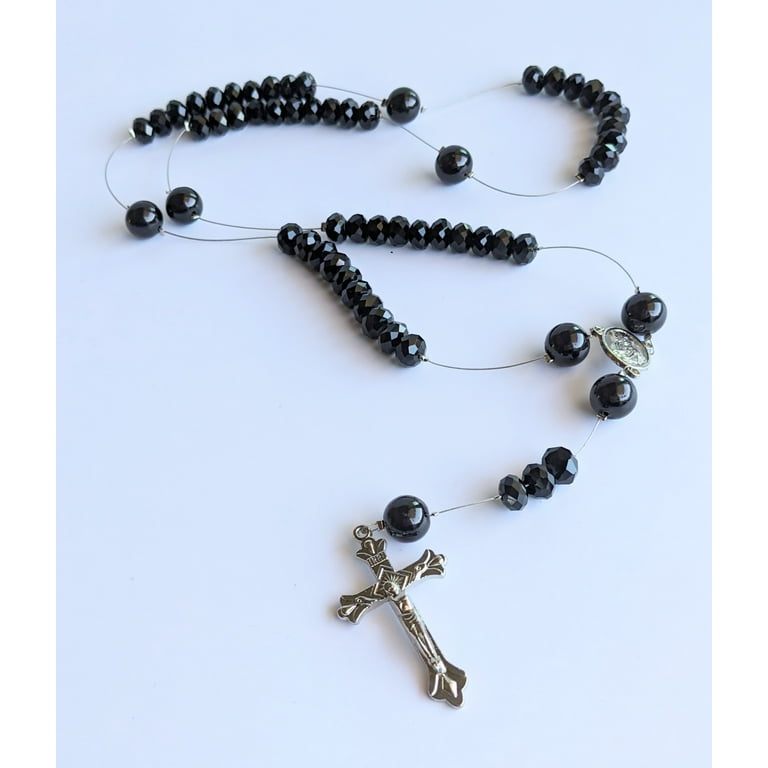 Black Crystal Beads & Black Pearls - Crystal & Pearl Rosary Bead Kit